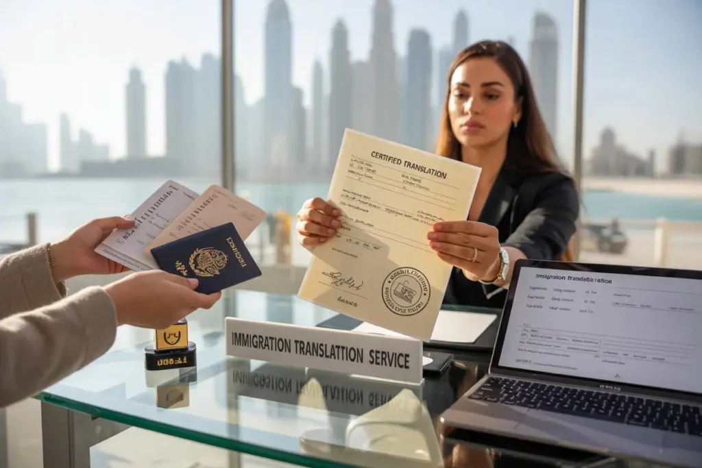 immigration document translation in Dubai