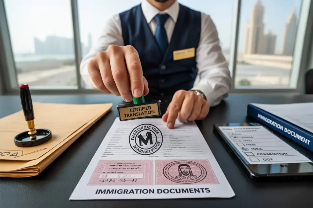 immigration document translation in Abu Dhabi